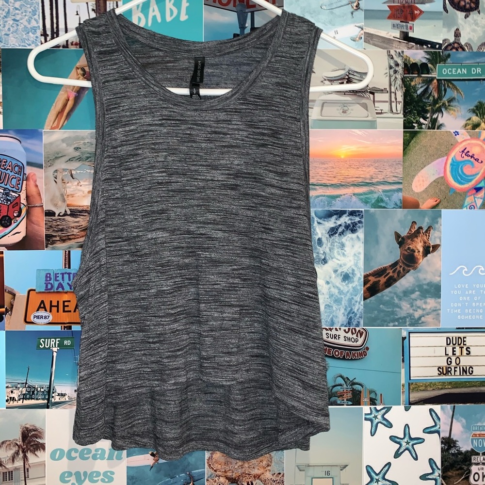 Soft Grey Cropped Tank Top